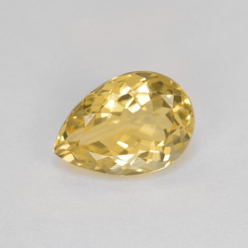 1.92 ct Golden Golden Beryl Gemstone, Golden Beryl Gem in Pear Facet Shape for Sale.