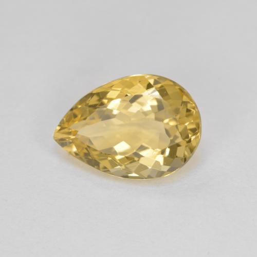 1.92 ct Golden Golden Beryl Stone, Natural Golden Beryl in Pear Facet Shape for Sale