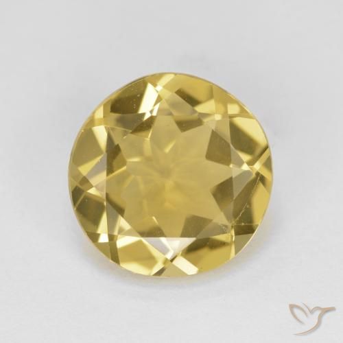 3.1 ct Round Cut Golden Beryl, 10.2 mm From Brazil, Photo A