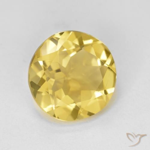 3.10 ct Yellow Golden Beryl Stone, Natural Golden Beryl in Round Facet Shape for Sale