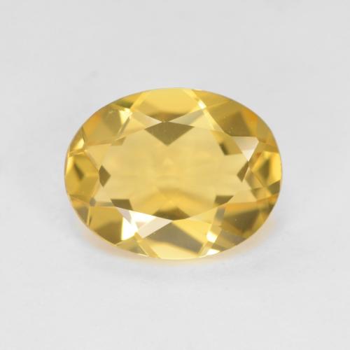 1.72 ct Yellow Golden Beryl Gemstone, Golden Beryl Gem in Oval Facet Shape for Sale.