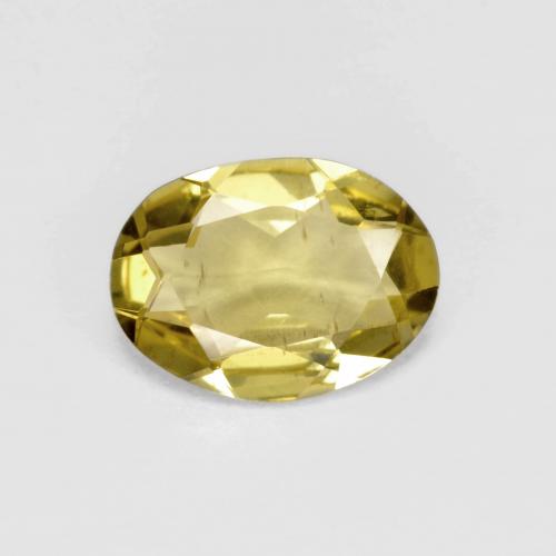 1.33 ct Yellow Golden Beryl Gemstone, Golden Beryl Gem in Oval Facet Shape for Sale.