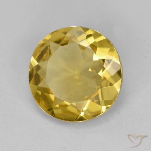 2.84 ct Yellow Golden Beryl Stone, Natural Golden Beryl in Round Facet Shape for Sale