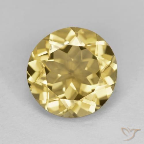 3.14 ct Round Cut Golden Beryl, 10 mm From Brazil, Photo A