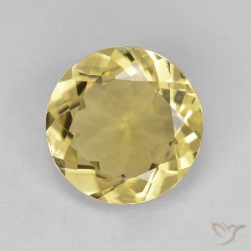 10,3mm runder gelber Goldener Beryll aus Brasilien, Gewicht von 3,21 ct, natürlicher Edelstein in VS Reinheit, 1 Stück runder Goldener Beryll - Farbe: Helles Gold-Gelb, Mohs-Härte von 7,5 - 8 Geeignet für den täglichen Gebrauch im Schmuck, Photo A