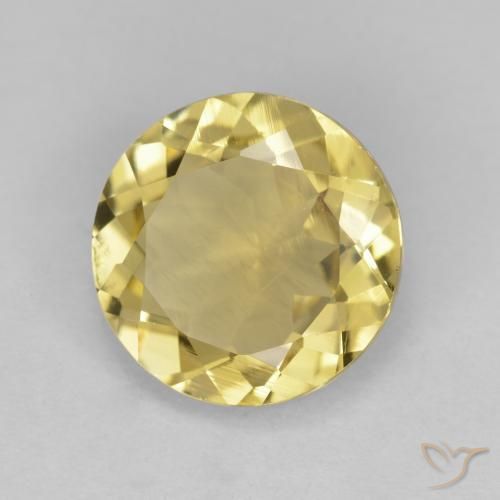 3.21 ct Yellow Golden Beryl Stone, Natural Golden Beryl in Round Facet Shape for Sale