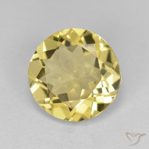 2.98 ct Yellow Golden Beryl Stone, Natural Golden Beryl in Round Facet Shape for Sale