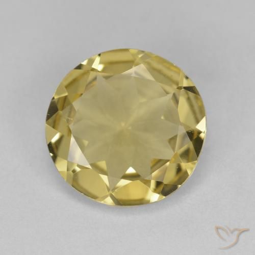 2.60 ct Yellow Golden Beryl Gemstone, Golden Beryl Gem in Round Facet Shape for Sale.