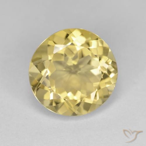 3.54 ct Yellow Golden Beryl Stone, Natural Golden Beryl in Round Facet Shape for Sale