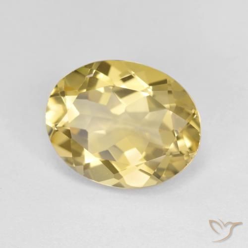 3.49 ct Yellow Golden Beryl Stone, Natural Golden Beryl in Oval Facet Shape for Sale