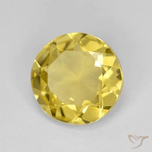 2.95 ct Yellow Golden Beryl Stone, Natural Golden Beryl in Round Facet Shape for Sale