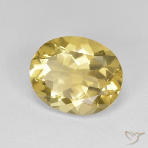 3.47 ct Yellow Golden Beryl Stone, Natural Golden Beryl in Oval Facet Shape for Sale