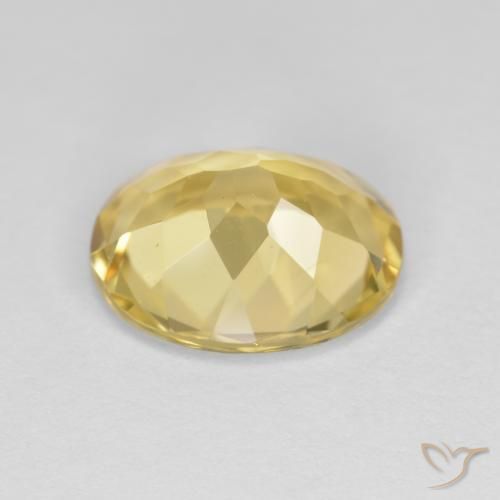 Golden Beryl Gemstone in 11.4 x 9.3 mm Size for Sale, Golden Beryl Stone in Mellow Yellow Color