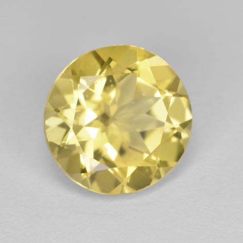3.55 ct Yellow Golden Beryl Stone, Natural Golden Beryl in Round Facet Shape for Sale