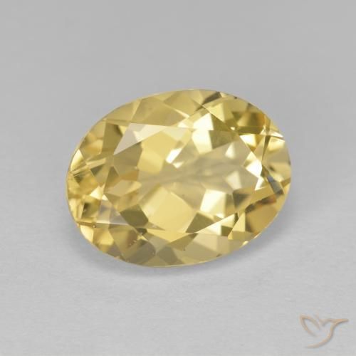 3.46 ct Yellow Golden Beryl Stone, Natural Golden Beryl in Oval Facet Shape for Sale