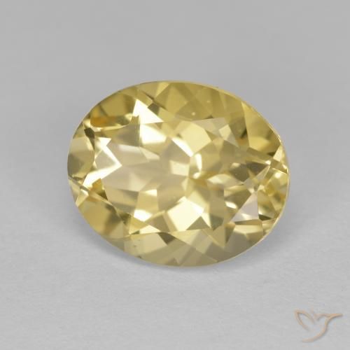 3.54 ct Yellow Golden Beryl Stone, Natural Golden Beryl in Oval Facet Shape for Sale