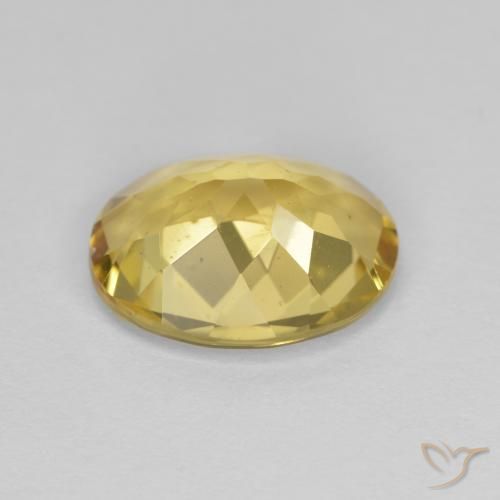 Golden Beryl Gemstone in 11 x 9 mm (calibrated) Size for Sale, Golden Beryl Stone in Medium Yellow Color