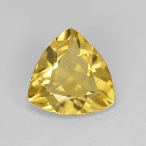 9,1 x 9,1mm trillionenschliff gelber Goldener Beryll aus Madagaskar, Gewicht 1,9 ct, 1 Stück Goldener Beryll - Farbe: Mittelgelb, natürlicher Edelstein in VS-SI Reinheit, Mohs-Härte von 7,5 - 8 Geeignet für den täglichen Gebrauch im Schmuck, Photo A
