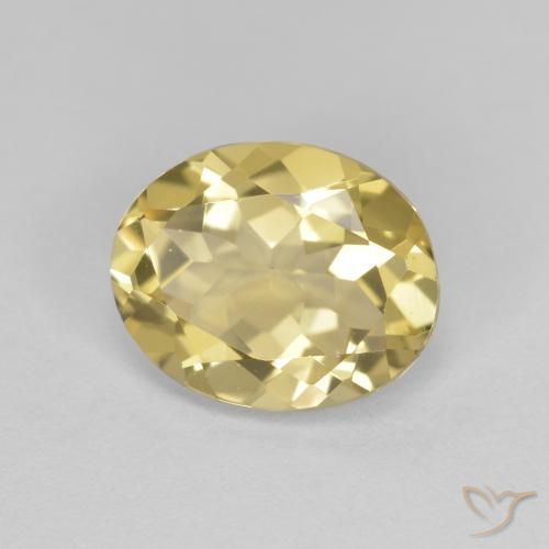 2.27 ct Yellow Golden Beryl Stone, Natural Golden Beryl in Oval Facet Shape for Sale