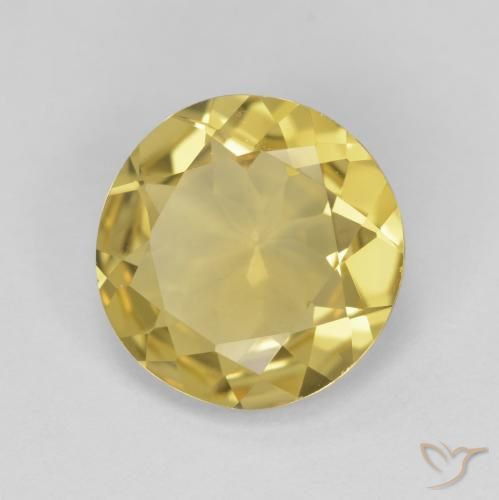 2.86 ct Yellow Golden Beryl Stone, Natural Golden Beryl in Round Facet Shape for Sale