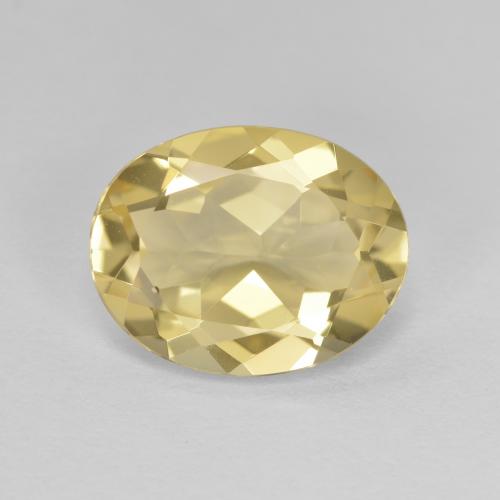 11.2 x 8.9mm Oval Facet Yellow Golden Beryl from Madagascar, Weight of 2.76ct, Natural untreated gemstone in VVS Clarity, 1pc Golden Beryl - the Color is Light Gold, Mohs Hardness of 7.5 - 8 suitable for daily wear jewelry, Photo A