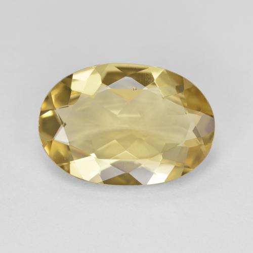 3.92ct Oval Facet Yellow Golden Beryl from Madagascar, Dimension 14.1 x 9.8mm, VVS Clarity, Natural untreated gemstone, 1pc Golden Beryl in Light Yellow Color, Mohs Hardness of 7.5 - 8 suitable for daily wear jewelry, Photo A