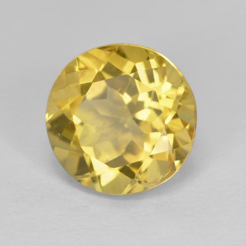 2.93 ct Yellow Golden Beryl Stone, Natural Golden Beryl in Round Facet Shape for Sale