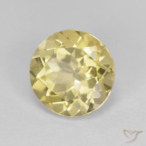 2.42 ct Yellow Golden Beryl Stone, Natural Golden Beryl in Round Facet Shape for Sale