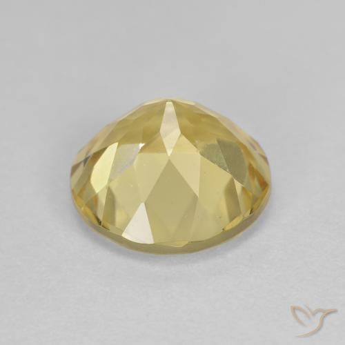 Golden Beryl Gemstone in 9 mm (calibrated) Size for Sale, Golden Beryl Stone in Light Yellow Color