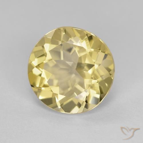 2.55 ct Yellow Golden Beryl Stone, Natural Golden Beryl in Round Facet Shape for Sale