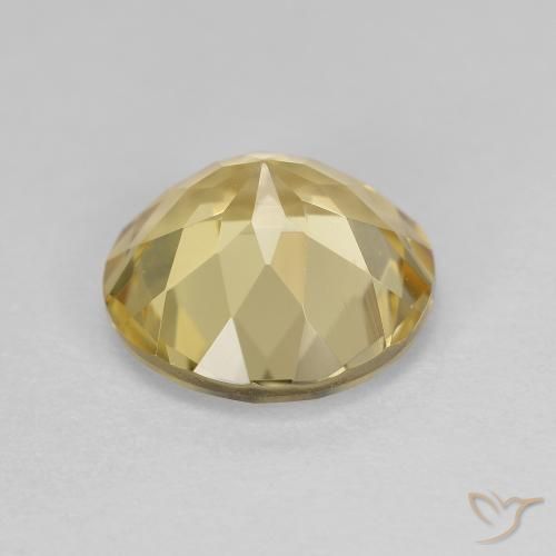 Golden Beryl Gemstone in 9 mm (calibrated) Size for Sale, Golden Beryl Stone in Medium-Light Yellow Color