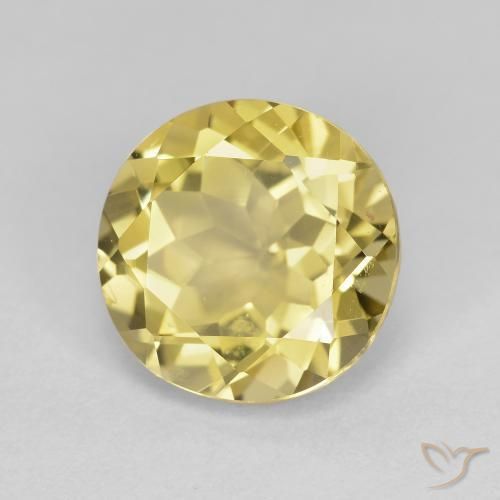 2.59 ct Yellow Golden Beryl Stone, Natural Golden Beryl in Round Facet Shape for Sale