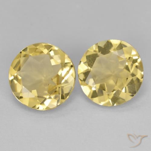 2.96 ctw Yellow Golden Beryl Stones, Natural Golden Beryl in Round Facet Shape for Sale