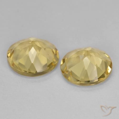 Golden Beryl Gemstones in 8 mm (calibrated) Size for Sale, Golden Beryl Stones in Light Yellow Color