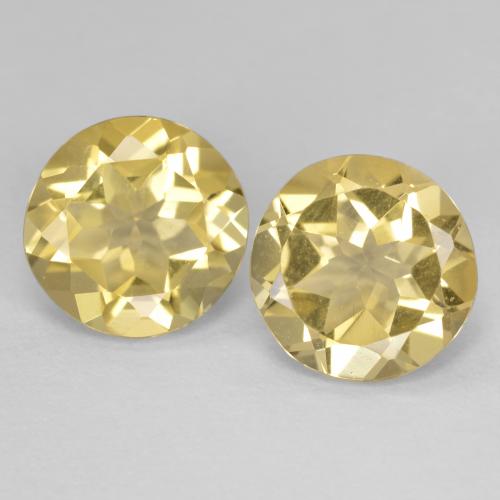 3.35 ctw Yellow Golden Beryl Stones, Natural Golden Beryl in Round Facet Shape for Sale