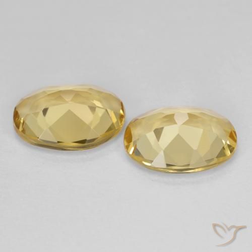 Golden Beryl Gemstones in 9 x 7 mm (calibrated) Size for Sale, Golden Beryl Stones in Dijon Yellow Color