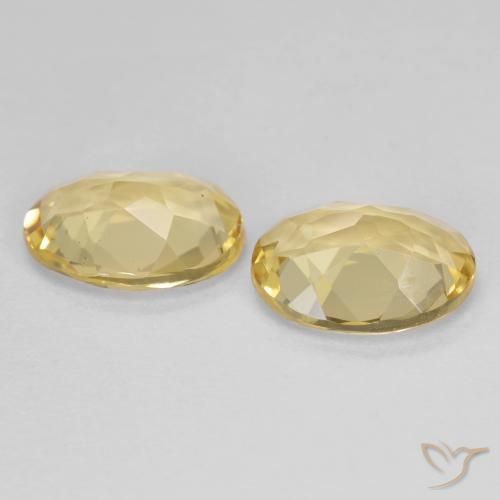 Golden Beryl Gemstones in 9 x 7 mm (calibrated) Size for Sale, Golden Beryl Stones in Light Golden-Yellow Color