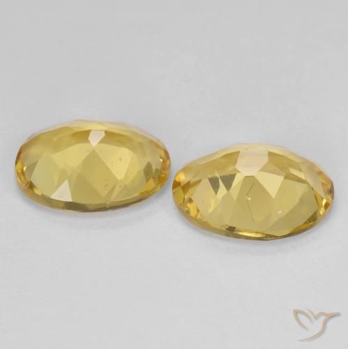 Golden Beryl Gemstones in 9 x 7 mm (calibrated) Size for Sale, Golden Beryl Stones in Light Yellow Color