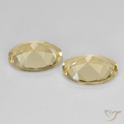 Golden Beryl Gemstones in 9.2 x 6.7 mm Size for Sale, Golden Beryl Stones in Light Golden-Yellow Color
