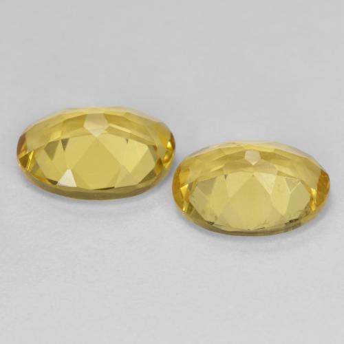 Golden Beryl Gemstones in 9 x 7 mm (calibrated) Size for Sale, Golden Beryl Stones in Light Golden-Yellow Color