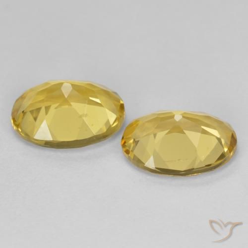 Golden Beryl Gemstones in 9 x 7 mm (calibrated) Size for Sale, Golden Beryl Stones in Light Yellow Color