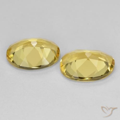 Golden Beryl Gemstones in 9 x 7 mm (calibrated) Size for Sale, Golden Beryl Stones in Light Gold Color
