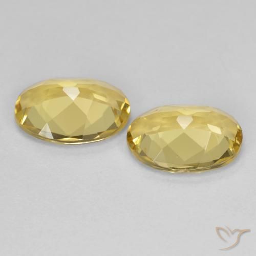 Golden Beryl Gemstones in 9 x 7 mm (calibrated) Size for Sale, Golden Beryl Stones in Light Gold Color