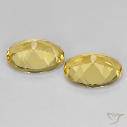 Golden Beryl Gemstones in 9 x 7 mm (calibrated) Size for Sale, Golden Beryl Stones in Light Gold Color