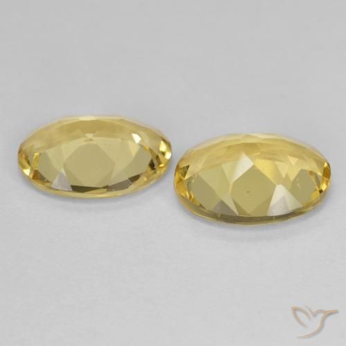 Golden Beryl Gemstones in 9 x 7 mm (calibrated) Size for Sale, Golden Beryl Stones in Light Golden-Yellow Color