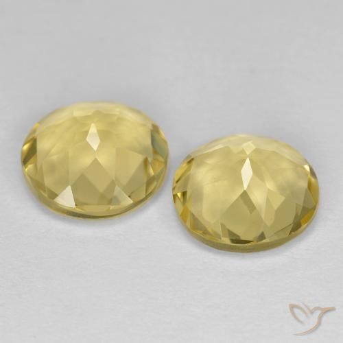 Golden Beryl Gemstones in 8 mm (calibrated) Size for Sale, Golden Beryl Stones in Light Yellow Color