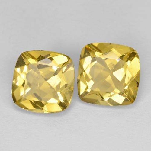 3.48 ctw Yellow Golden Beryl Stones, Natural Golden Beryl in Cushion-Cut Shape for Sale