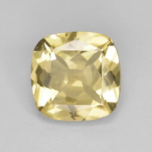 8.9 x 8.8mm Cushion-cut Yellow Golden Beryl from Madagascar, Weight of 2.31ct, Natural untreated gemstone in VVS-VS Clarity, 1pc Golden Beryl - the Color is Light Gold, Mohs Hardness of 7.5 - 8 suitable for daily wear jewelry, Photo A