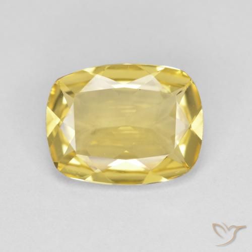 1.89ct Natural Light Gold Golden Beryl, Cushion, VVS-VS