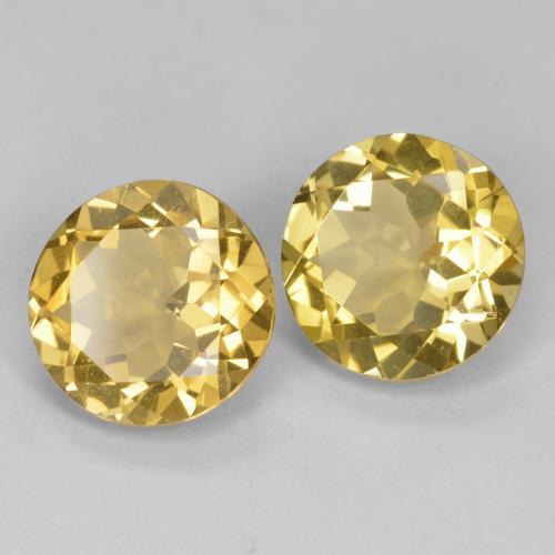 5.10 ctw Golden Golden Beryl Stones, Natural Golden Beryl in Round Facet Shape for Sale